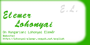 elemer lohonyai business card