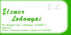 elemer lohonyai business card